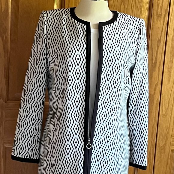 TAHARI - ARTHUR S. LEVINE - Diamond Jacquard Zip Topper - NEW with Tag - Picture 9 of 12